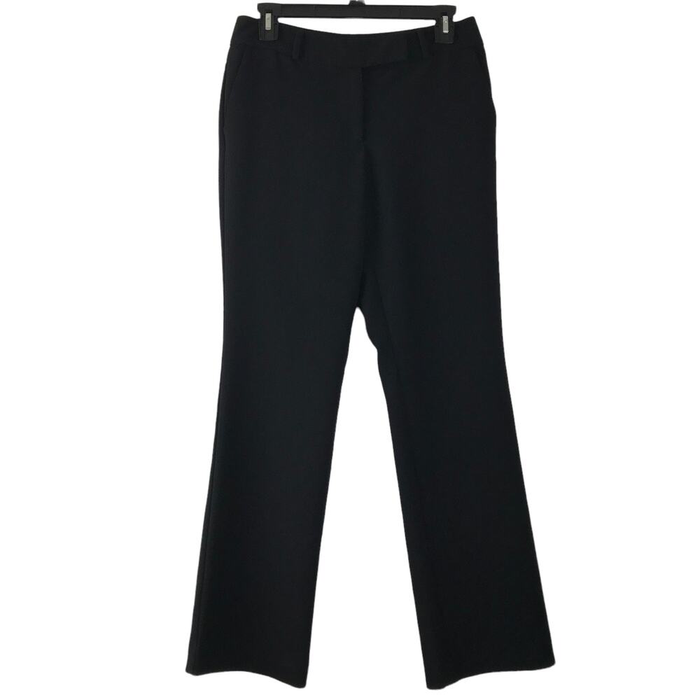 Ann Taylor Factory Curvy Mid Rise Dress Pants Bootcut Pockets Black Petite 4
